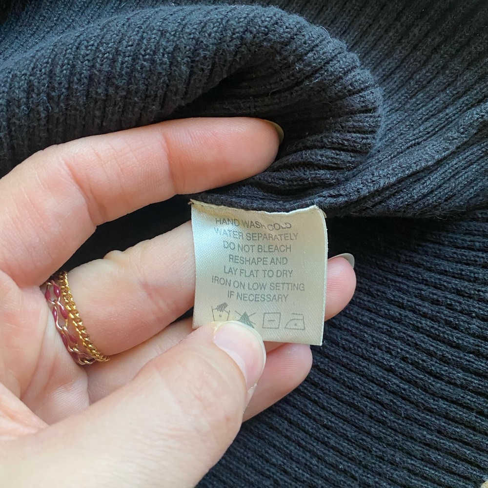 Faded Glory Black Turtleneck Ribbed Sweater - Picture 7 of 10
